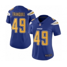 Women's Los Angeles Chargers #49 Drue Tranquill Limited Electric Blue Rush Vapor Untouchable Football Jersey