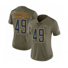 Women's Los Angeles Chargers #49 Drue Tranquill Limited Olive 2017 Salute to Service Football Jersey