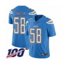 Men's Los Angeles Chargers #58 Thomas Davis Sr Electric Blue Alternate Vapor Untouchable Limited Player 100th Season Football Jersey