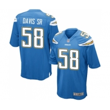 Men's Los Angeles Chargers #58 Thomas Davis Sr Game Electric Blue Alternate Football Jersey