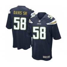 Men's Los Angeles Chargers #58 Thomas Davis Sr Game Navy Blue Team Color Football Jersey