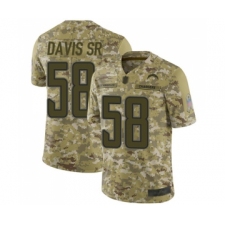 Men's Los Angeles Chargers #58 Thomas Davis Sr Limited Camo 2018 Salute to Service Football Jersey