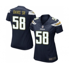 Women's Los Angeles Chargers #58 Thomas Davis Sr Game Navy Blue Team Color Football Jersey