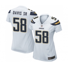 Women's Los Angeles Chargers #58 Thomas Davis Sr Game White Football Jersey