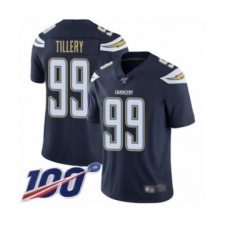 Men's Los Angeles Chargers #99 Jerry Tillery Navy Blue Team Color Vapor Untouchable Limited Player 100th Season Football Jersey