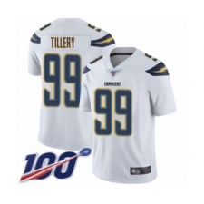 Men's Los Angeles Chargers #99 Jerry Tillery White Vapor Untouchable Limited Player 100th Season Football Jersey