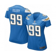 Women's Los Angeles Chargers #99 Jerry Tillery Game Electric Blue Alternate Football Jersey