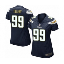 Women's Los Angeles Chargers #99 Jerry Tillery Game Navy Blue Team Color Football Jersey