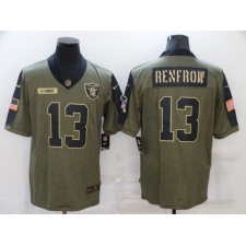 Men's Las Vegas Raiders #13 Hunter Renfrow Nike Olive 2021 Salute To Service Limited Player Jersey