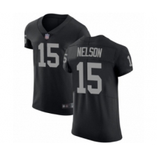 Men's Oakland Raiders #15 J. Nelson Black Team Color Vapor Untouchable Elite Player Football Jersey