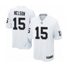 Men's Oakland Raiders #15 J. Nelson Game White Football Jersey