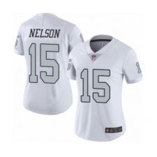 Women's Oakland Raiders #15 J. Nelson Limited White Rush Vapor Untouchable Football Jersey