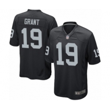 Men's Oakland Raiders #19 Ryan Grant Game Black Team Color Football Jersey
