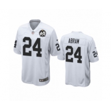 Men's Oakland Raiders #24 Johnathan Abram Game 60th Anniversary White Football Jersey