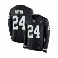 Men's Oakland Raiders #24 Johnathan Abram Limited Black Therma Long Sleeve Football Jersey
