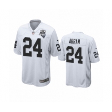 Men's Oakland Raiders #24 Johnathan Abram White 2020 Inaugural Season Game Jersey