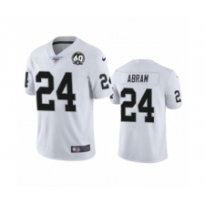 Men's Oakland Raiders #24 Johnathan Abram White 60th Anniversary Vapor Untouchable Limited Player 100th Season Football Jersey