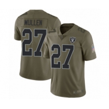 Men's Oakland Raiders #27 Trayvon Mullen Limited Olive 2017 Salute to Service Football Jersey