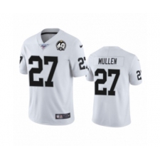 Men's Oakland Raiders #27 Trayvon Mullen White 60th Anniversary Vapor Untouchable Limited Player 100th Season Football Jersey