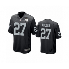 Youth Oakland Raiders #27 Trayvon Mullen Game Black 60th Anniversary Team Color Football Jersey