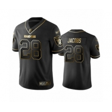 Men's Oakland Raiders #28 Josh Jacobs Black Golden Edition Limited Football Jersey