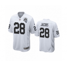 Men's Oakland Raiders #28 Josh Jacobs White 2020 Inaugural Season Game Jersey