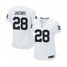 Women's Oakland Raiders #28 Josh Jacobs Game White Football Jersey