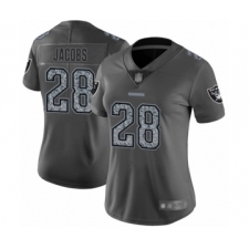 Women's Oakland Raiders #28 Josh Jacobs Gray Static Fashion Limited Football Jersey