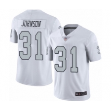 Men's Oakland Raiders #31 Isaiah Johnson Limited White Rush Vapor Untouchable Football Jersey