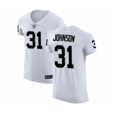 Men's Oakland Raiders #31 Isaiah Johnson White Vapor Untouchable Elite Player Football Jersey
