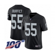 Men's Oakland Raiders #55 Vontaze Burfict Black Team Color Vapor Untouchable Limited Player 100th Season Football Jersey