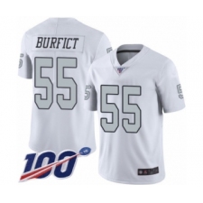 Men's Oakland Raiders #55 Vontaze Burfict Limited White Rush Vapor Untouchable 100th Season Football Jersey