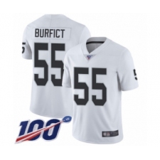 Men's Oakland Raiders #55 Vontaze Burfict White Vapor Untouchable Limited Player 100th Season Football Jersey