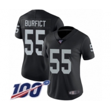 Women's Oakland Raiders #55 Vontaze Burfict Black Team Color Vapor Untouchable Limited Player 100th Season Football Jersey
