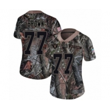 Women's Oakland Raiders #77 Trent Brown Limited Camo Rush Realtree Football Jersey