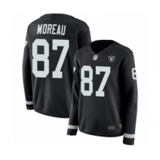 Women's Oakland Raiders #87 Foster Moreau Limited Black Therma Long Sleeve Football Jersey