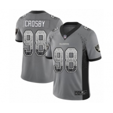 Men's Oakland Raiders #98 Maxx Crosby Limited Gray Rush Drift Fashion Football Jersey