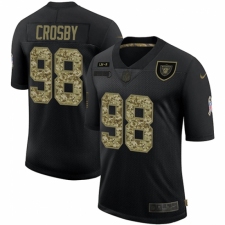 Men's Oakland Raiders #98 Maxx Crosby Olive Gold Nike 2020 Salute To Service Limited Jersey