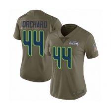 Women's Seattle Seahawks #44 Nate Orchard Limited Olive 2017 Salute to Service Football Jersey