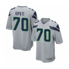 Men's Seattle Seahawks #70 Mike Iupati Game Grey Alternate Football Jersey