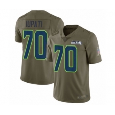 Men's Seattle Seahawks #70 Mike Iupati Limited Olive 2017 Salute to Service Football Jersey