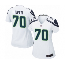 Women's Seattle Seahawks #70 Mike Iupati Game White Football Jersey