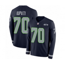 Youth Seattle Seahawks #70 Mike Iupati Limited Navy Blue Therma Long Sleeve Football Jersey