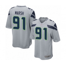 Men's Seattle Seahawks #91 Cassius Marsh Game Grey Alternate Football Jersey