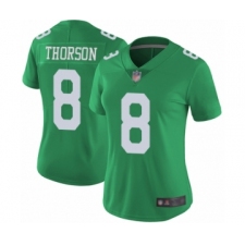 Women's Philadelphia Eagles #8 Clayton Thorson Limited Green Rush Vapor Untouchable Football Jersey