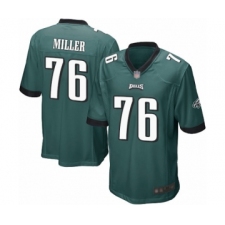 Men's Philadelphia Eagles #76 Shareef Miller Game Midnight Green Team Color Football Jersey