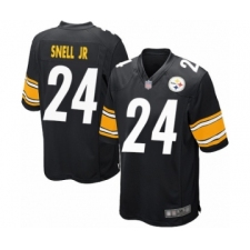 Men's Pittsburgh Steelers #24 Benny Snell Jr. Game Black Team Color Football Jersey
