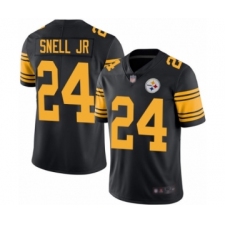 Men's Pittsburgh Steelers #24 Benny Snell Jr. Limited Black Rush Vapor Untouchable Football Jersey