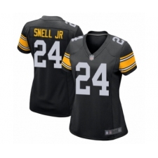 Women's Pittsburgh Steelers #24 Benny Snell Jr. Game Black Alternate Football Jersey