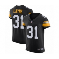 Men's Pittsburgh Steelers #31 Justin Layne Black Alternate Vapor Untouchable Elite Player Football Jersey